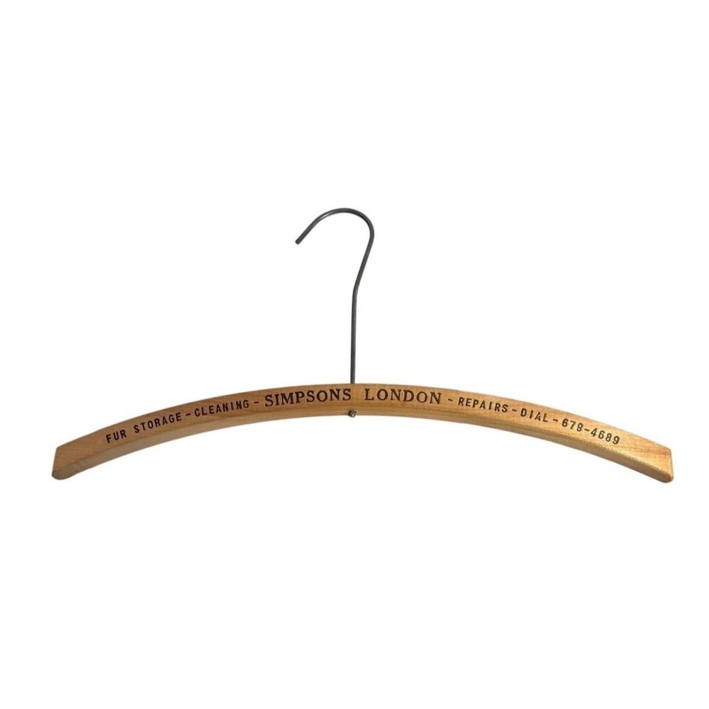 Simpsons London Wooden Hanger Vintage Fur Storage Wood